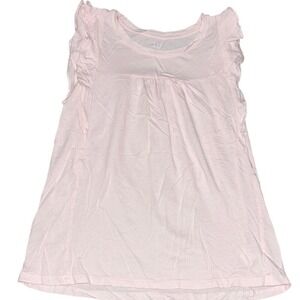 Gap Luxe T Womens XS Light Pink Flutter Ruffle Sleeve Crew Neck Top Tee